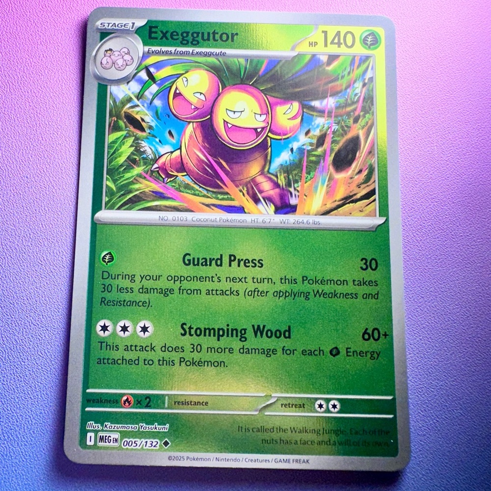 exeggutor [reverse holo] - 005/132 (uncommon) — pokemon: mega evolutions